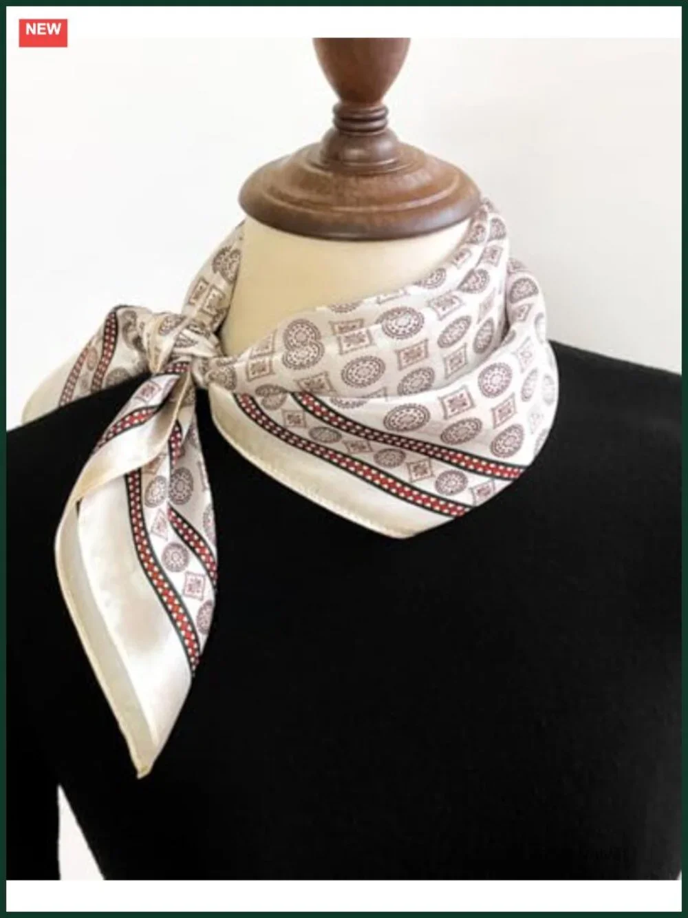 100% Pure Mulberry Silk Small Square Scarf Digital Printed Neckerchief 21
